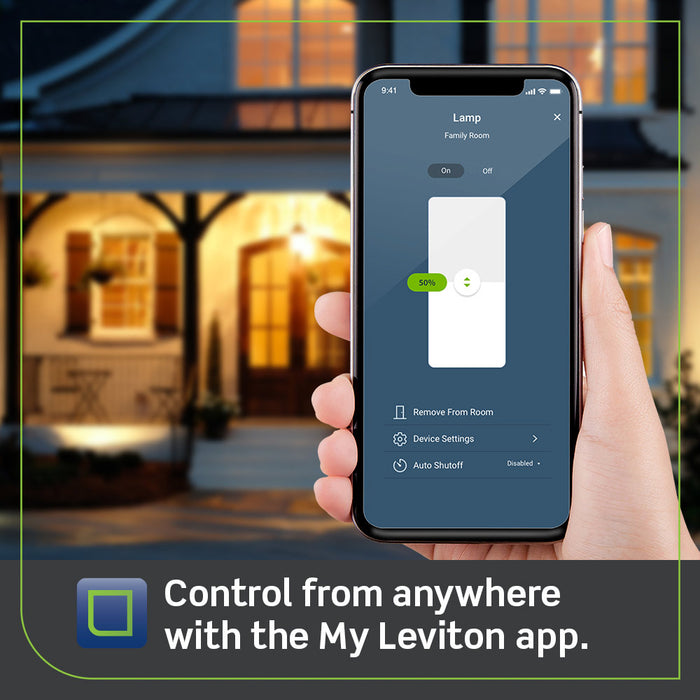 Leviton | Mini atenuador enchufable Decora Smart Wi-Fi (2da generación)
