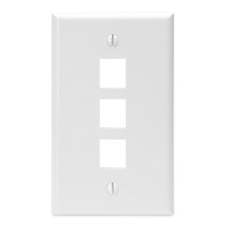 Leviton | Placa de pared QuickPort de una unidad, Blanca o Marfil (1, 2, 3, 4 o 6 puertos)