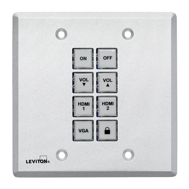 Leviton | Placa de pared y panel de control de 8 botones