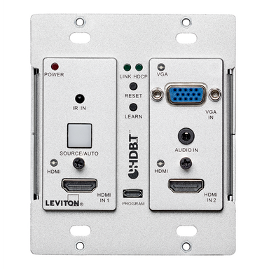 Leviton | Placa de pared extensora HDBaseT de conmutación automática