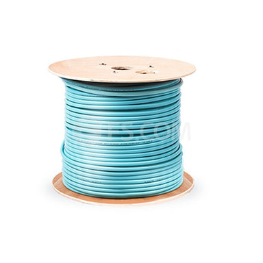 Leviton | Cable de Fibra Óptica Multimodo (OM4), chaqueta LSZH para distribución en interiores, 12 fibras, aguamarina, metros