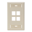 Leviton | Placa de pared QuickPort de una unidad con ventana ID, Marfil (1, 2, 3, o 6 puertos)