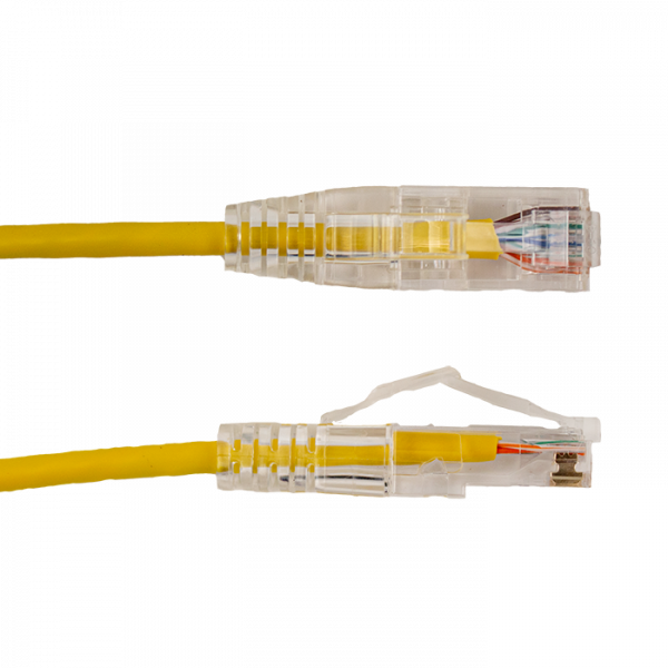 Vertical Cable Patch Cord Categoría 6A, 28AWG, chaqueta PVC, 0.5 pies, amarillo