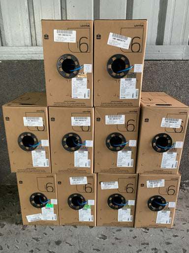Leviton | Cable UT46M Cat 6, 24 AWG, Cable U/UTP, CM, Azul, 305 m (1.000 pies), Caja