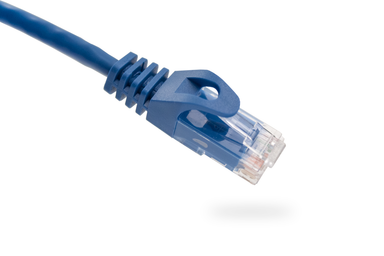 Vertical Cable CAT6 1/2ft Blue, Patch Cord, Boot & Protector, Stranded, 24AWG, UTP, UL