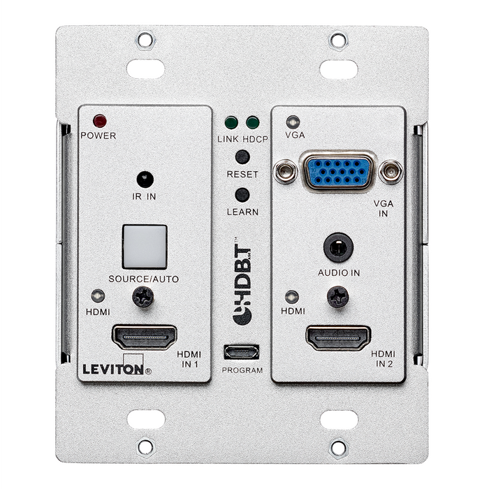 Leviton | Placa de pared extensora HDBaseT de conmutación automática