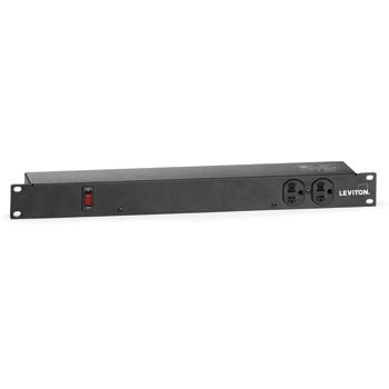 Leviton | PDU básica no medida, horizontal, entrada negra: 120 V, 12 salidas, 20 Amp,
