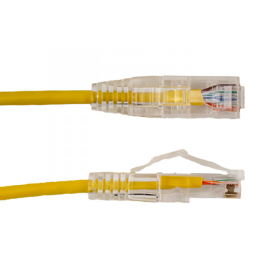 Vertical Cable Patch Cord Categoría 6A, 28AWG, chaqueta PVC, 0.5 pies, amarillo